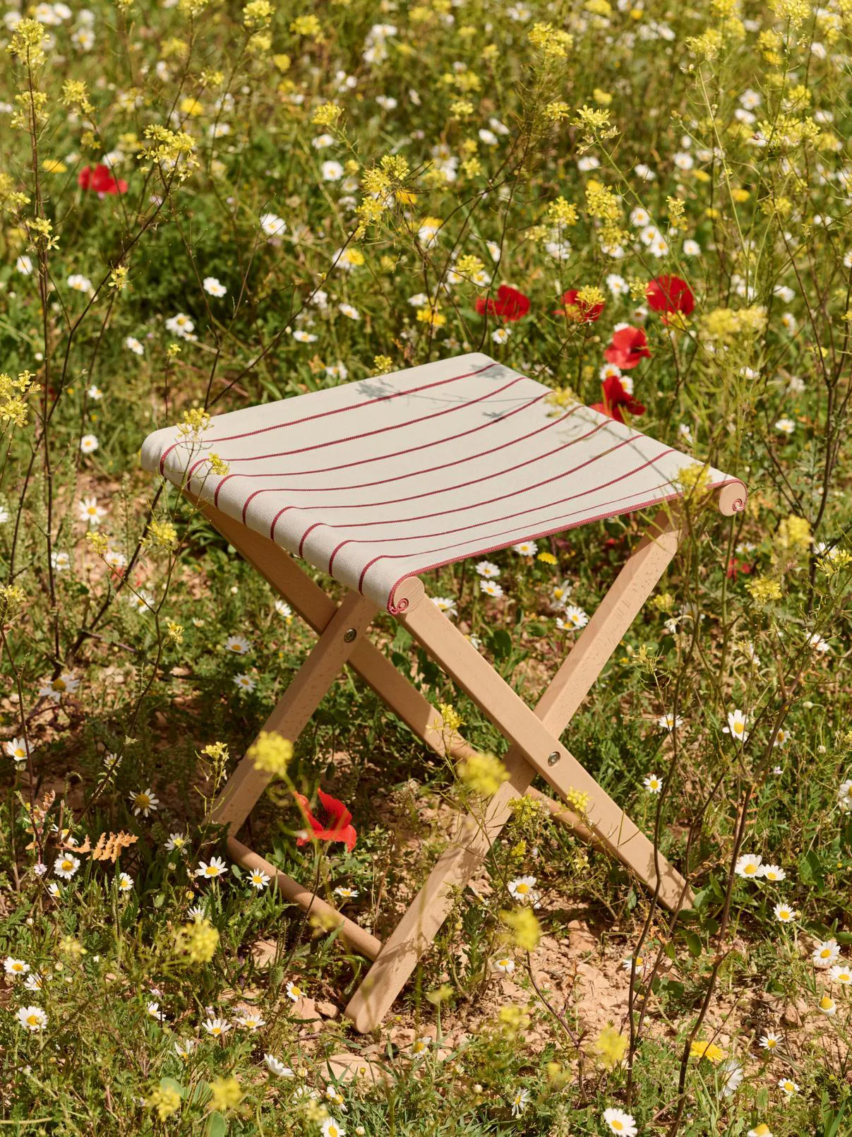 Taburete plegable Outdoor Market, Beige-red HAY