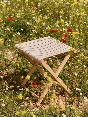 Taburete plegable Outdoor Market - Beige-red - HAY