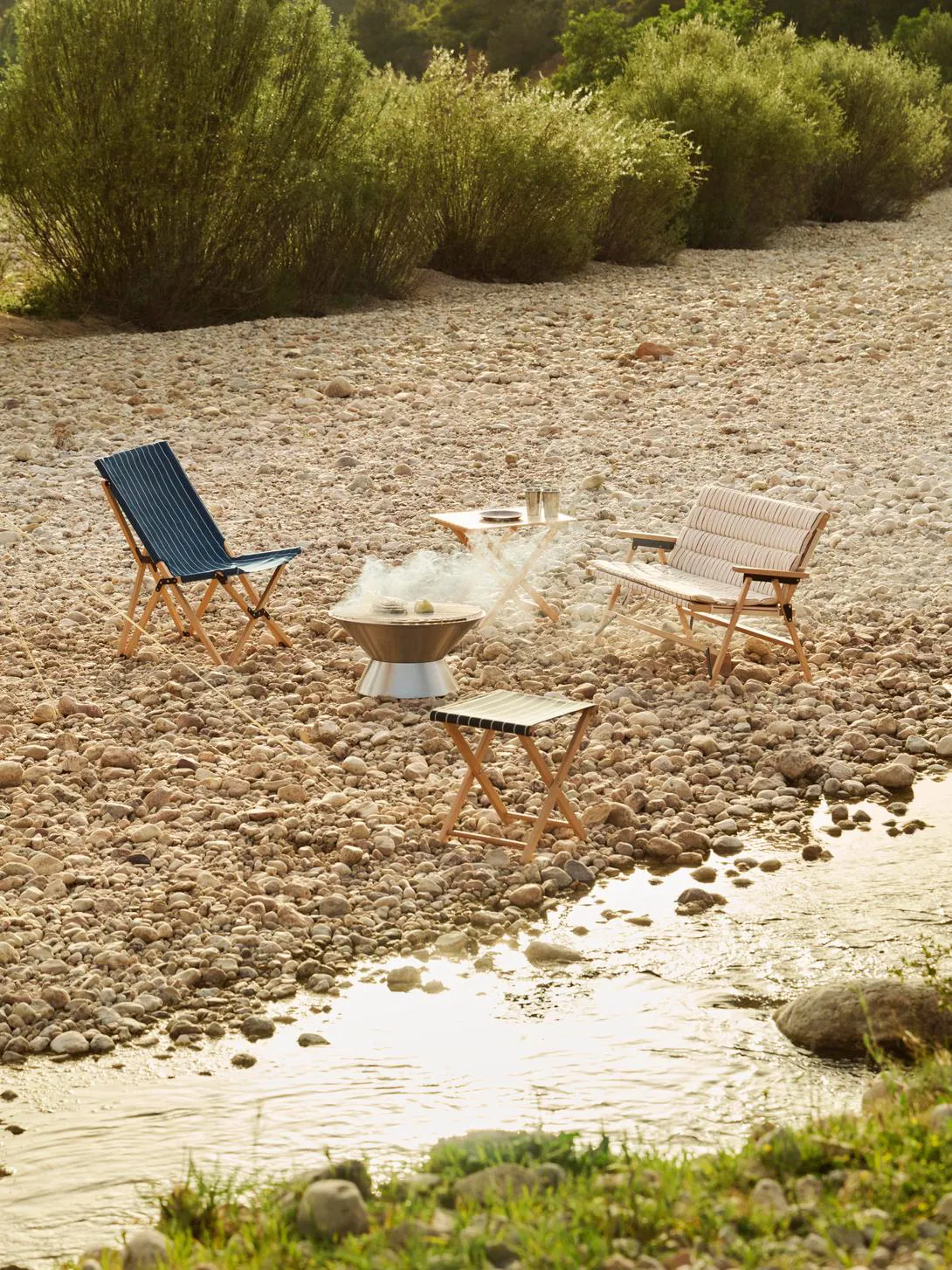 Taburete plegable Outdoor Market, Beige-red HAY