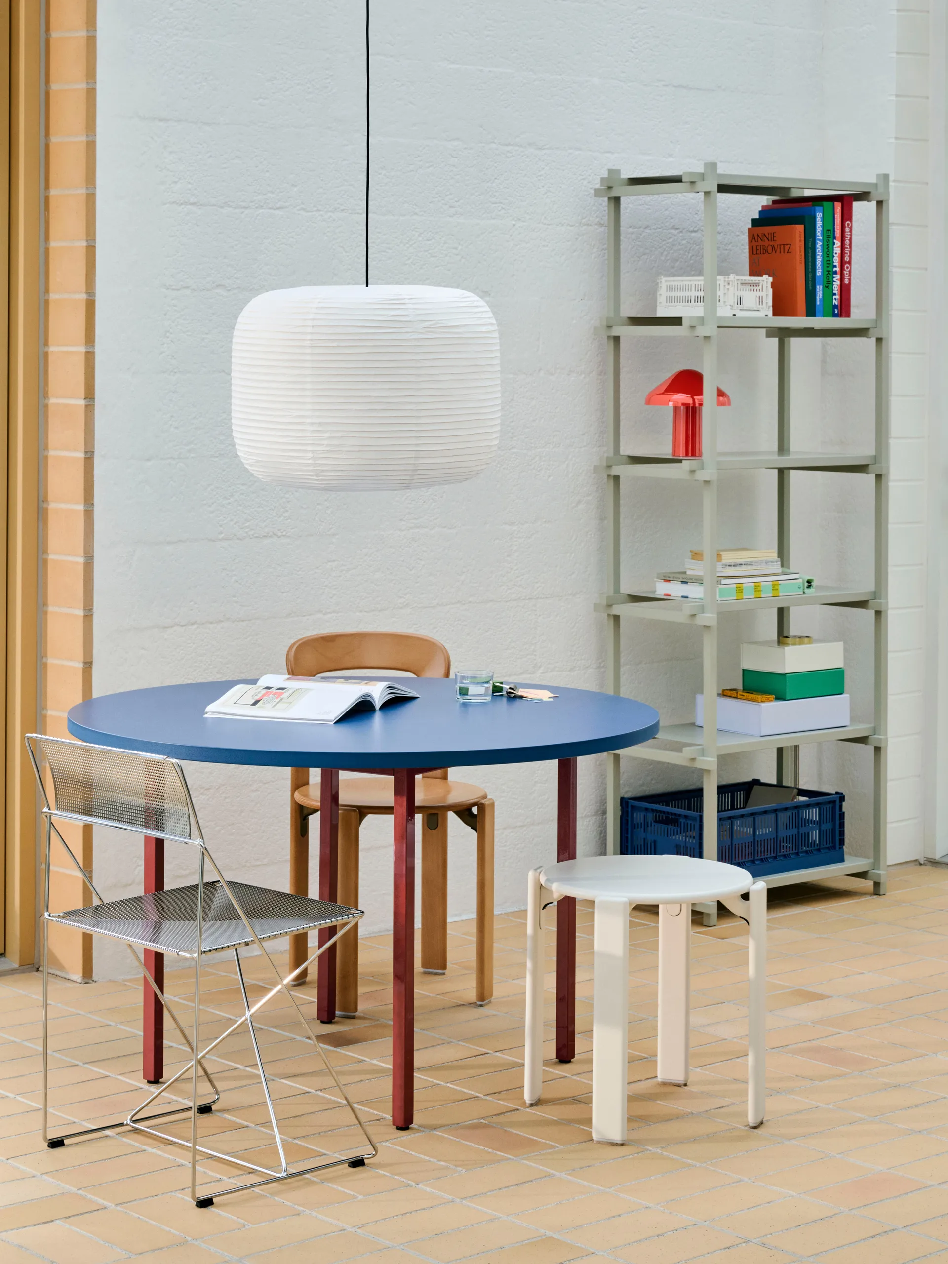 Taburete redondo Rey Ø46,5x46 cm, Blanco crema HAY