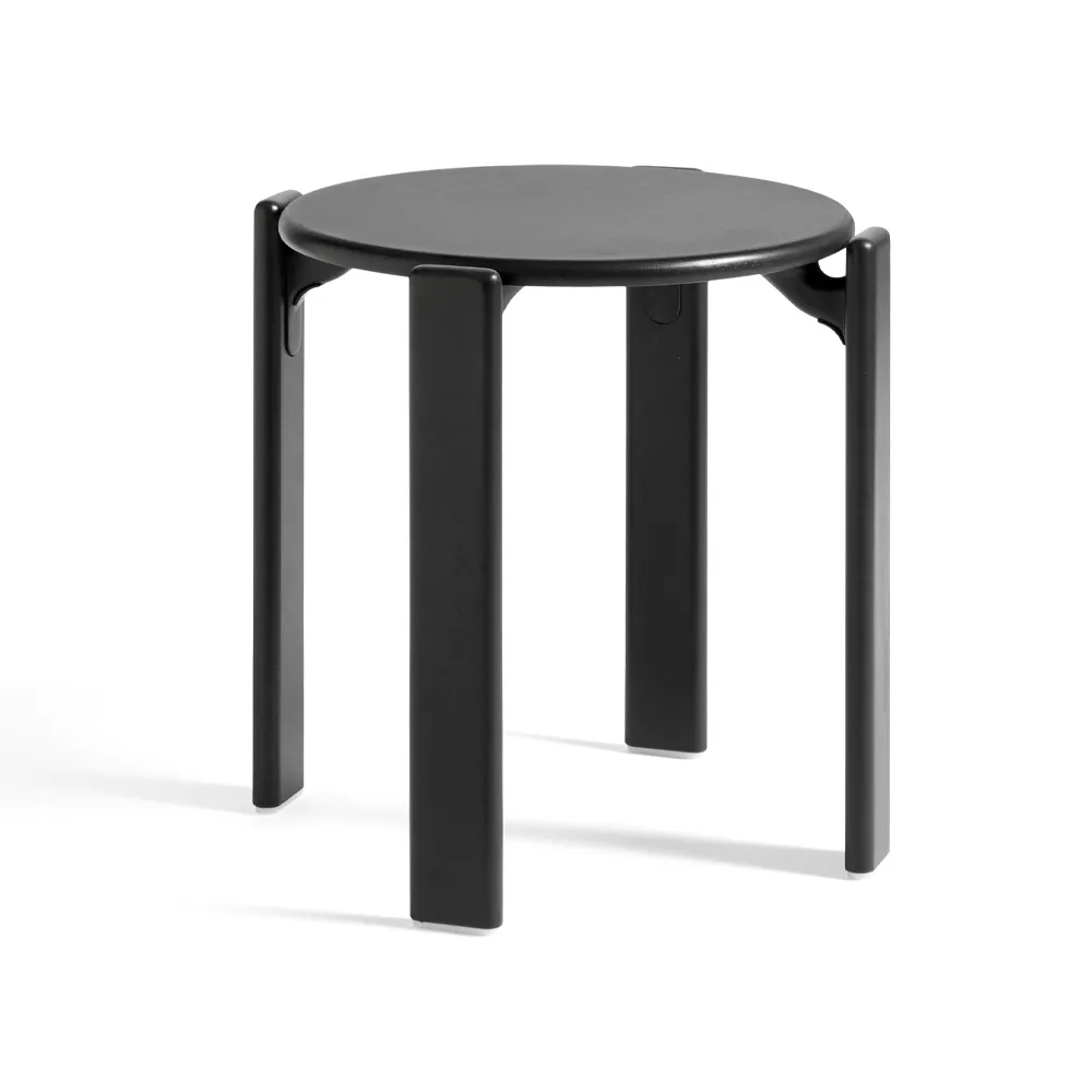 Taburete redondo Rey Ø46,5x46 cm, Negro profundo HAY