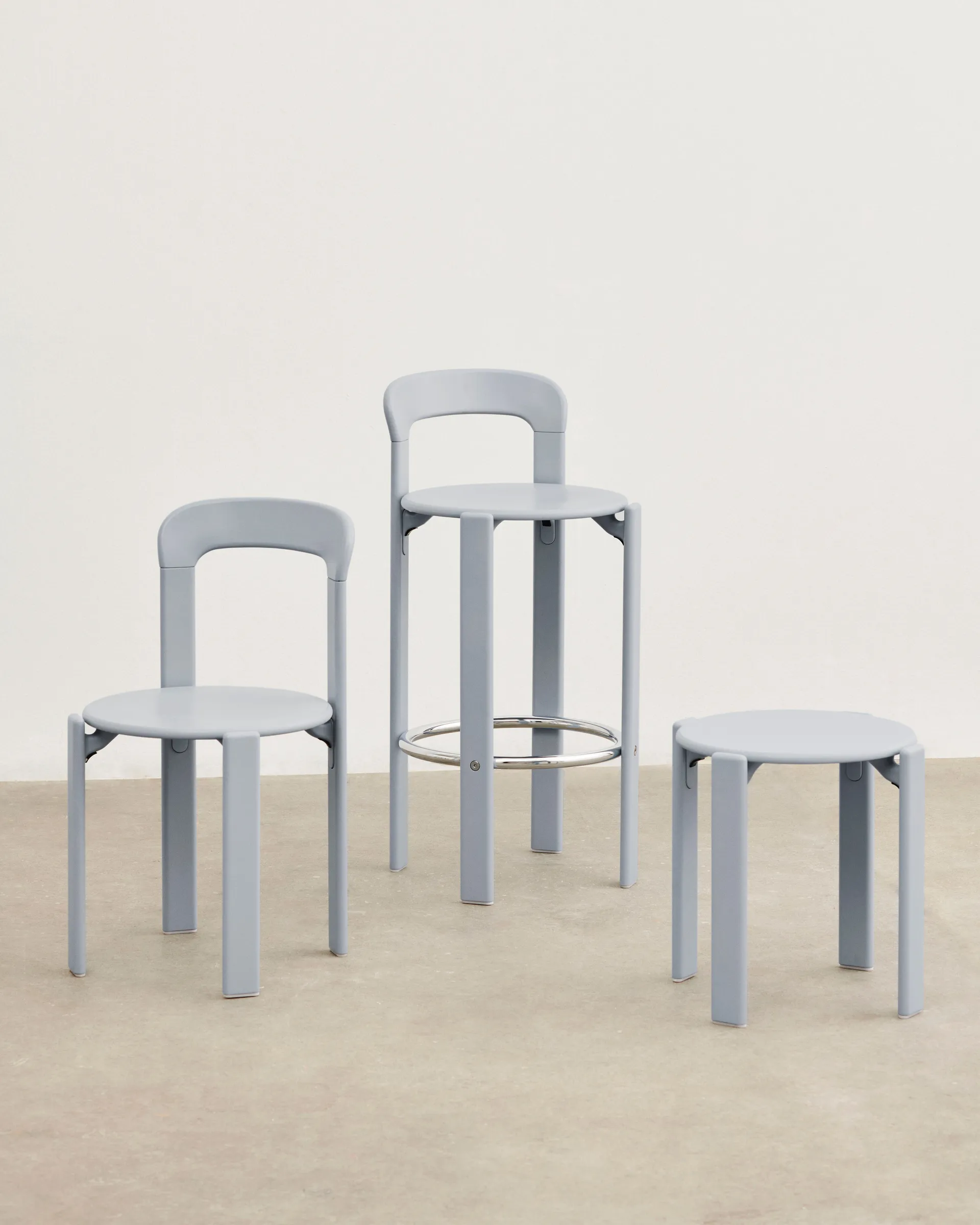 Taburete Rey Ø46,5x46 cm, Azul pizarra HAY