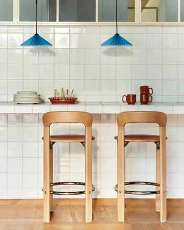 Taburete Rey Low lacado 65 cm - Dorado - HAY