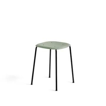 Taburete Soft Edge 70 - Dusty green-estructura de acero negra - HAY