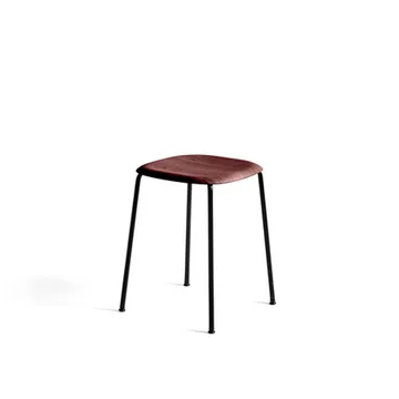 Taburete Soft Edge 70 - fall red, estructura de acero negra - HAY