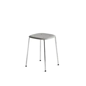 Taburete Soft Edge 70 - soft grey, estructura cromada - HAY