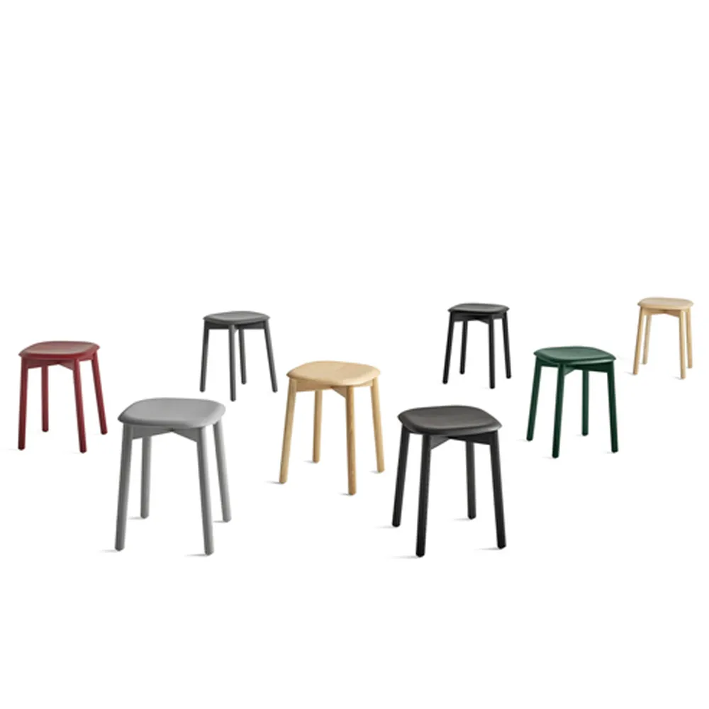 Taburete Soft Edge 72, Soft grey-soft grey estructura de roble/exoesqueleto de roble HAY