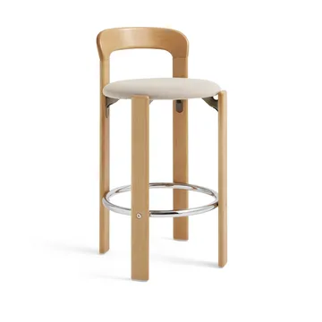 Taburete tapizado Rey Low - Steelcut Trio 213 golden - HAY