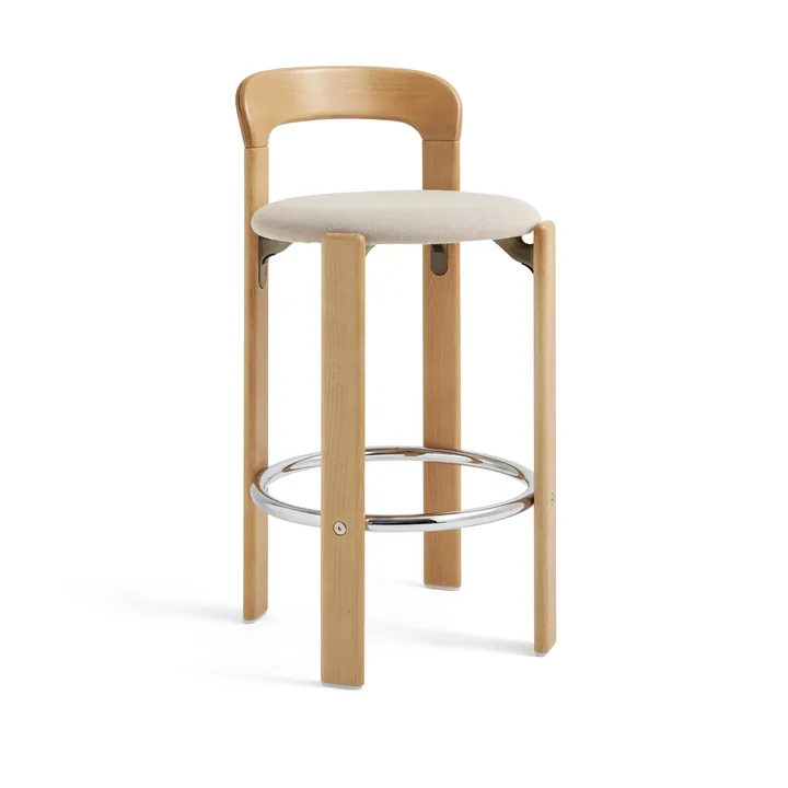 Taburete tapizado Rey Low - Steelcut Trio 213 golden - HAY