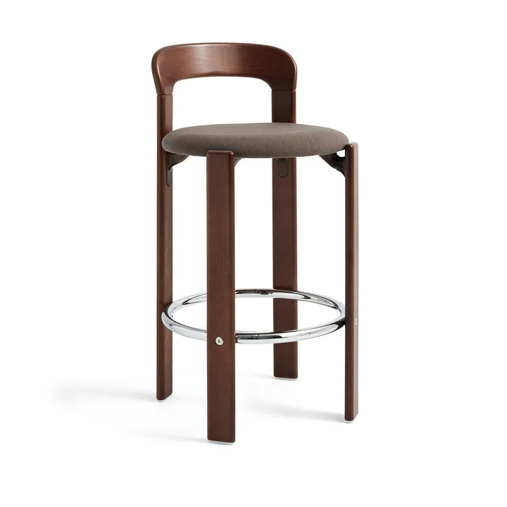 Taburete tapizado Rey Low - Steelcut trio 376 umber brown - HAY