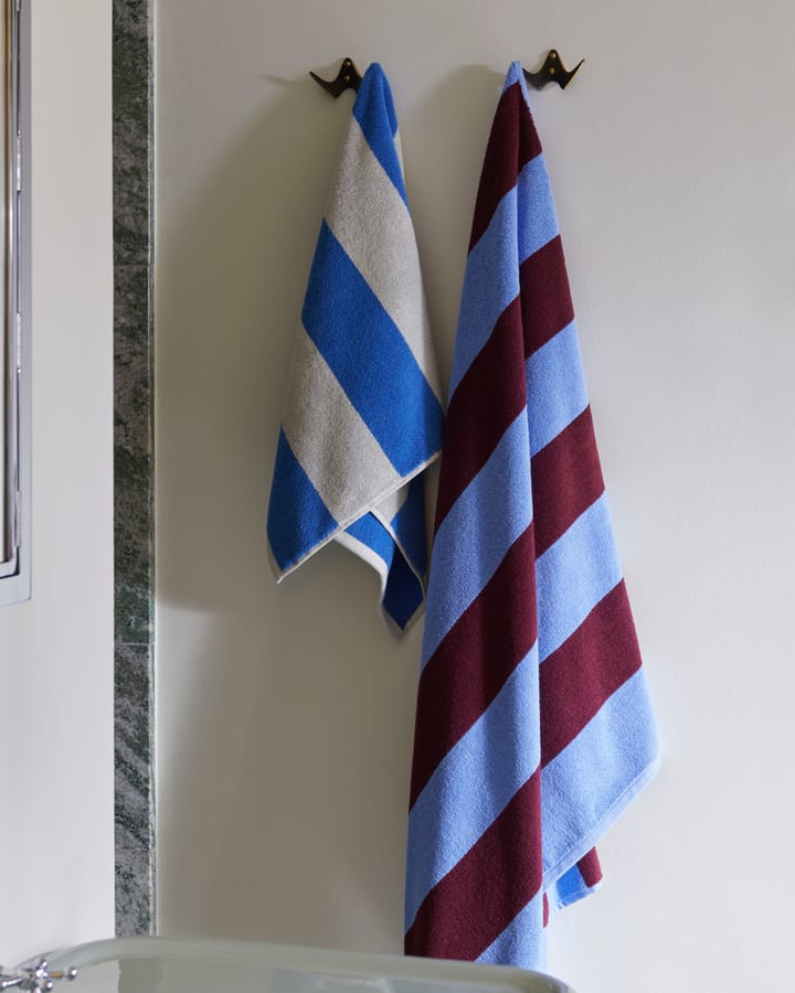 Toalla Frotté Stripe 50x100 cm, Bordeaux-Sky blue HAY