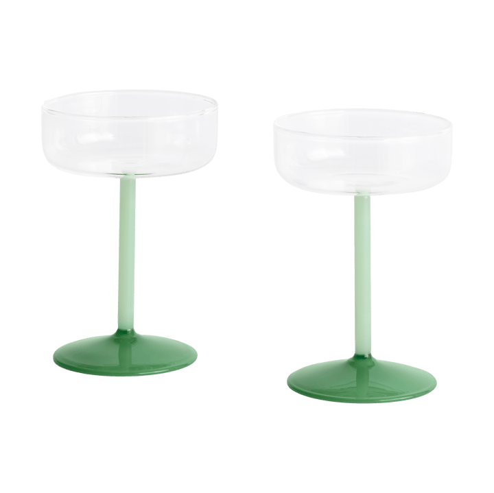 Vaso coupe Tint 20 cl 2 unidades - Clear-jade light green-jade dark green - HAY