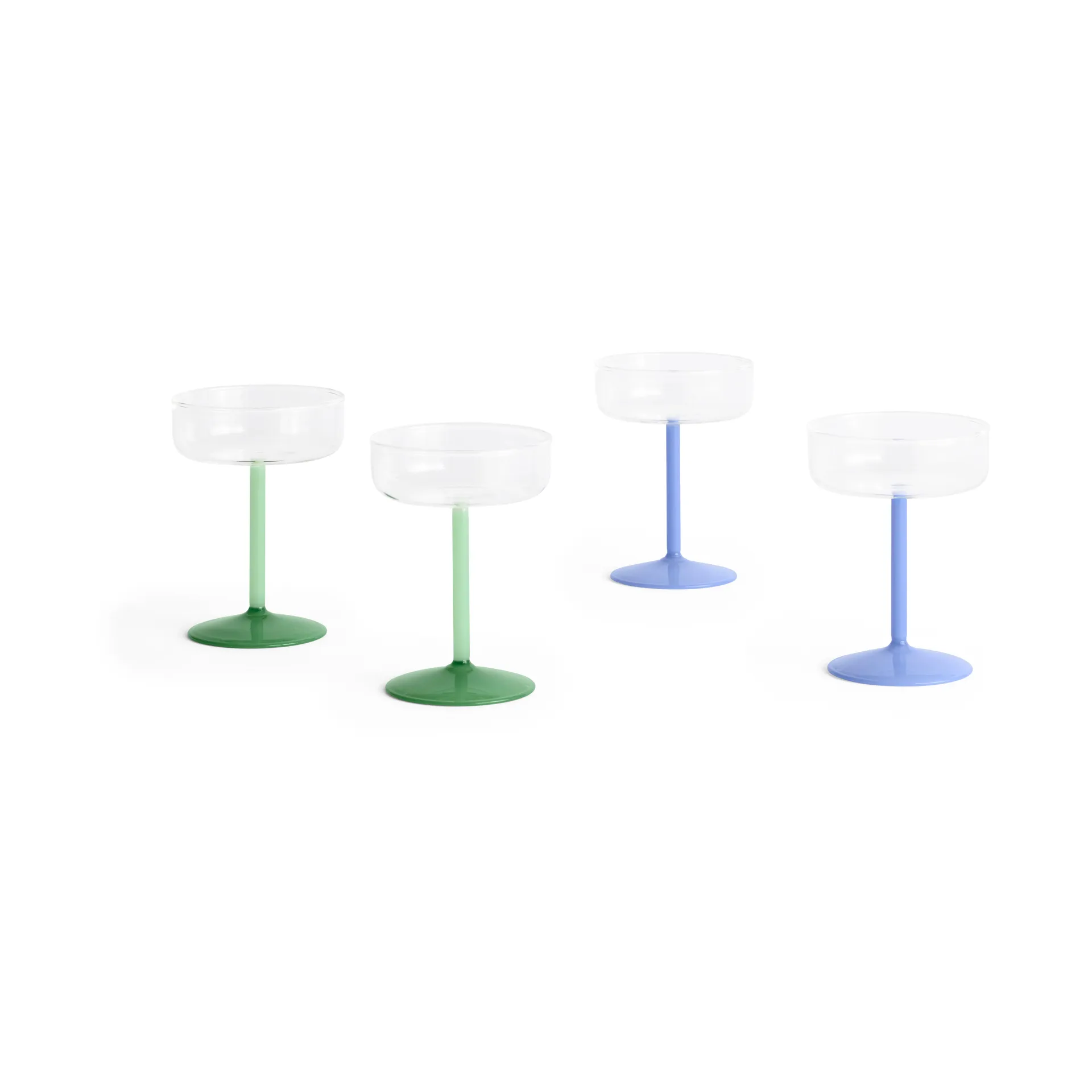 Vaso coupe Tint 20 cl 2 unidades, Clear-jade light green-jade dark green HAY