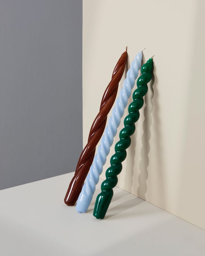 Vela Candle Long Spiral, Green HAY