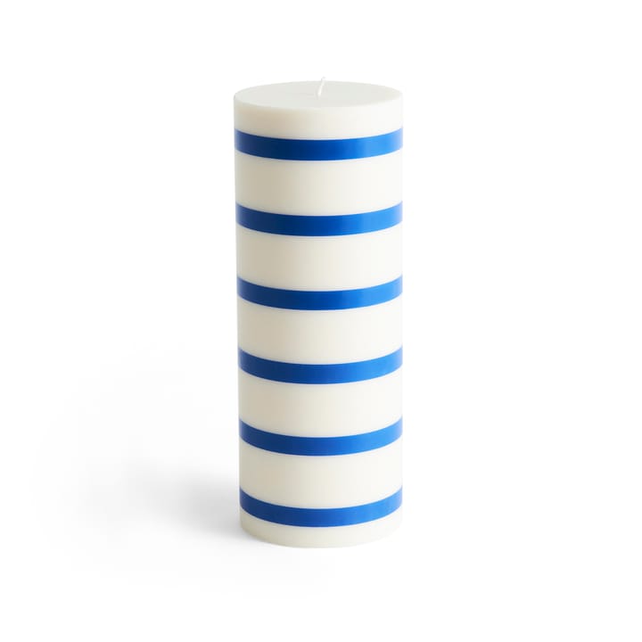 Vela gruesa Column Candle large 25 cm - Off white-blue - HAY