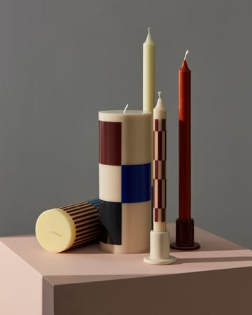 Vela gruesa Column Candle large 25 cm - Off white-brown-black-blue - HAY
