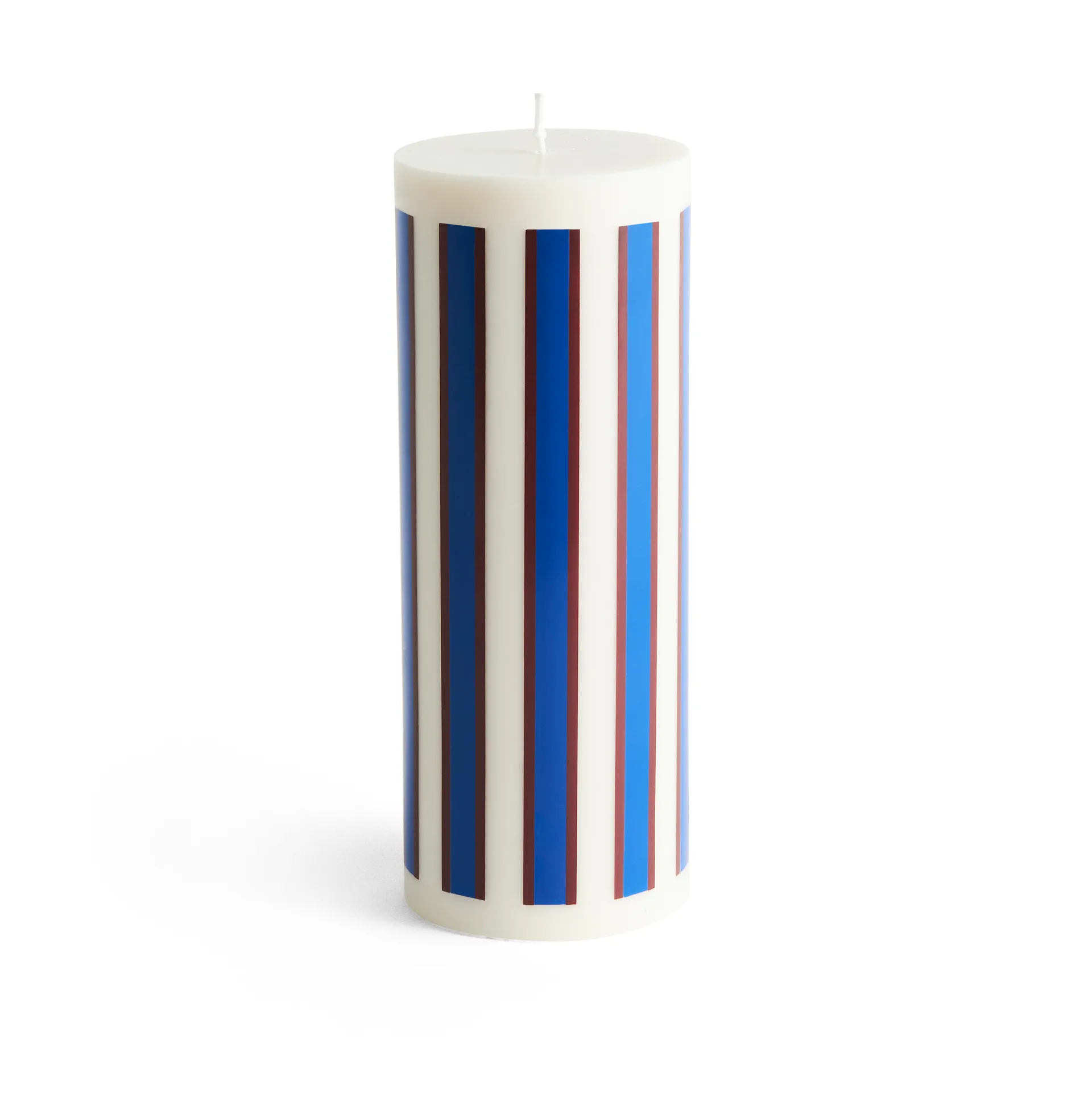 Vela gruesa Column Candle large 25 cm, Off white-brown-blue HAY