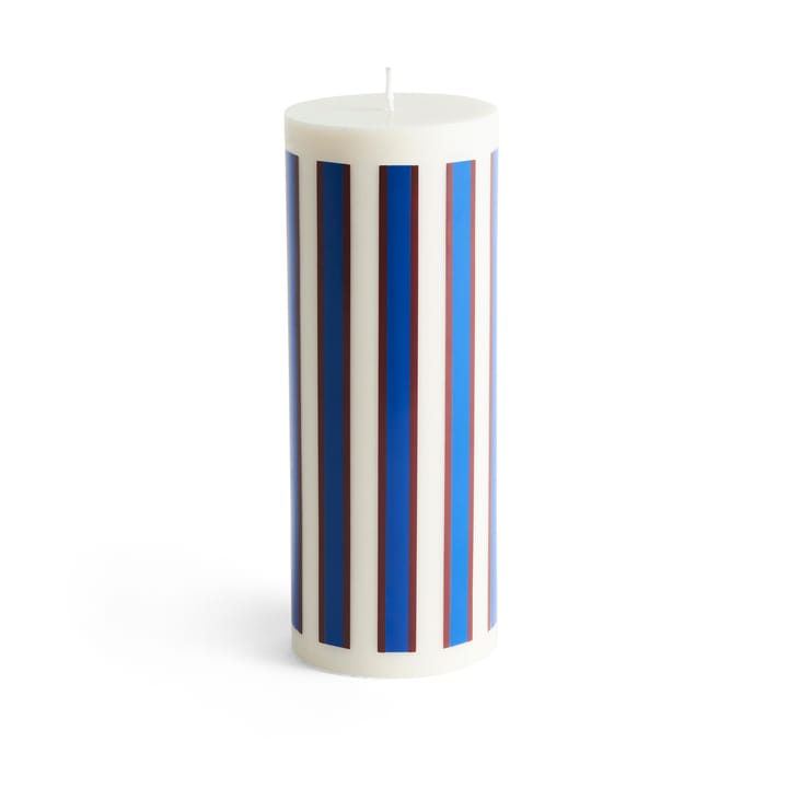 Vela gruesa Column Candle large 25 cm - Off white-brown-blue - HAY