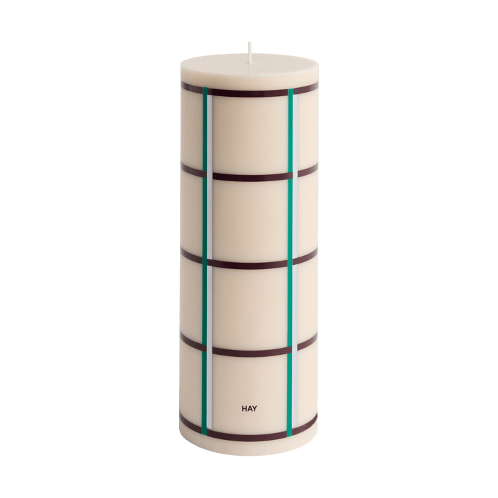 Vela gruesa Column Candle large 25 cm - Off white-green bordeaux-silver - HAY