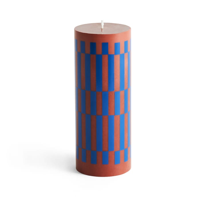 Vela gruesa Column Candle medium 20 cm - Brown-blue - HAY