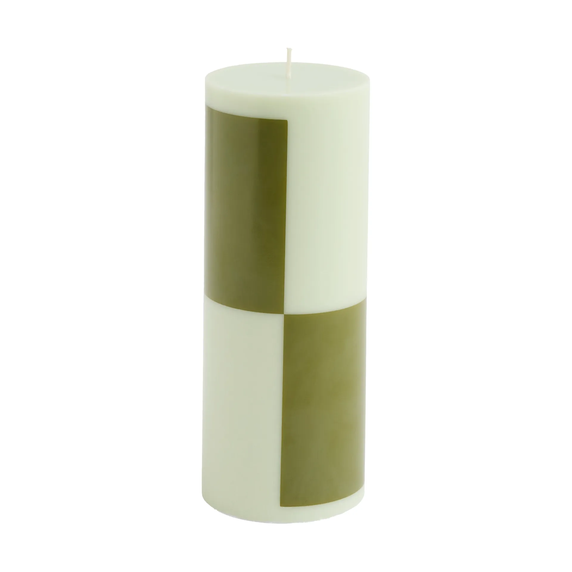 Vela gruesa Column Candle medium 20 cm, Light green-army green HAY