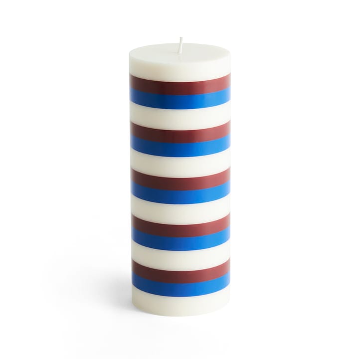 Vela gruesa Column Candle medium 20 cm - Off white-brown-blue - HAY