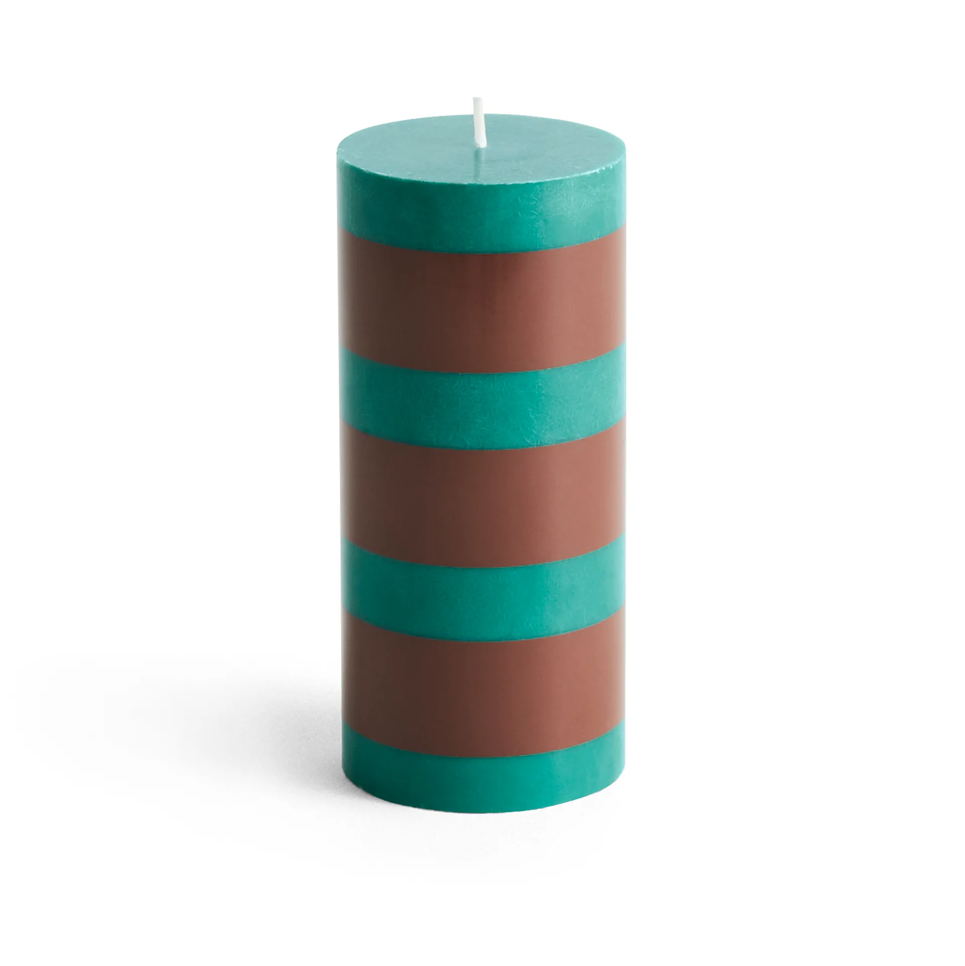 Vela gruesa Column Candle small 15 cm, Green-brown HAY