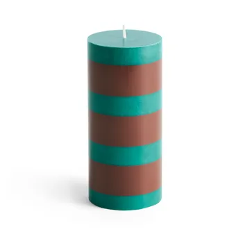 Vela gruesa Column Candle small 15 cm - Green-brown - HAY