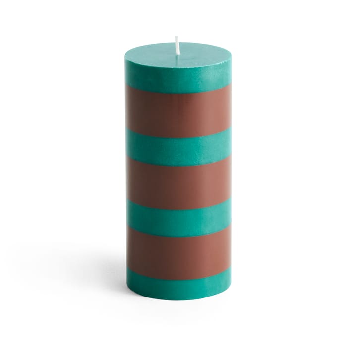 Vela gruesa Column Candle small 15 cm - Green-brown - HAY