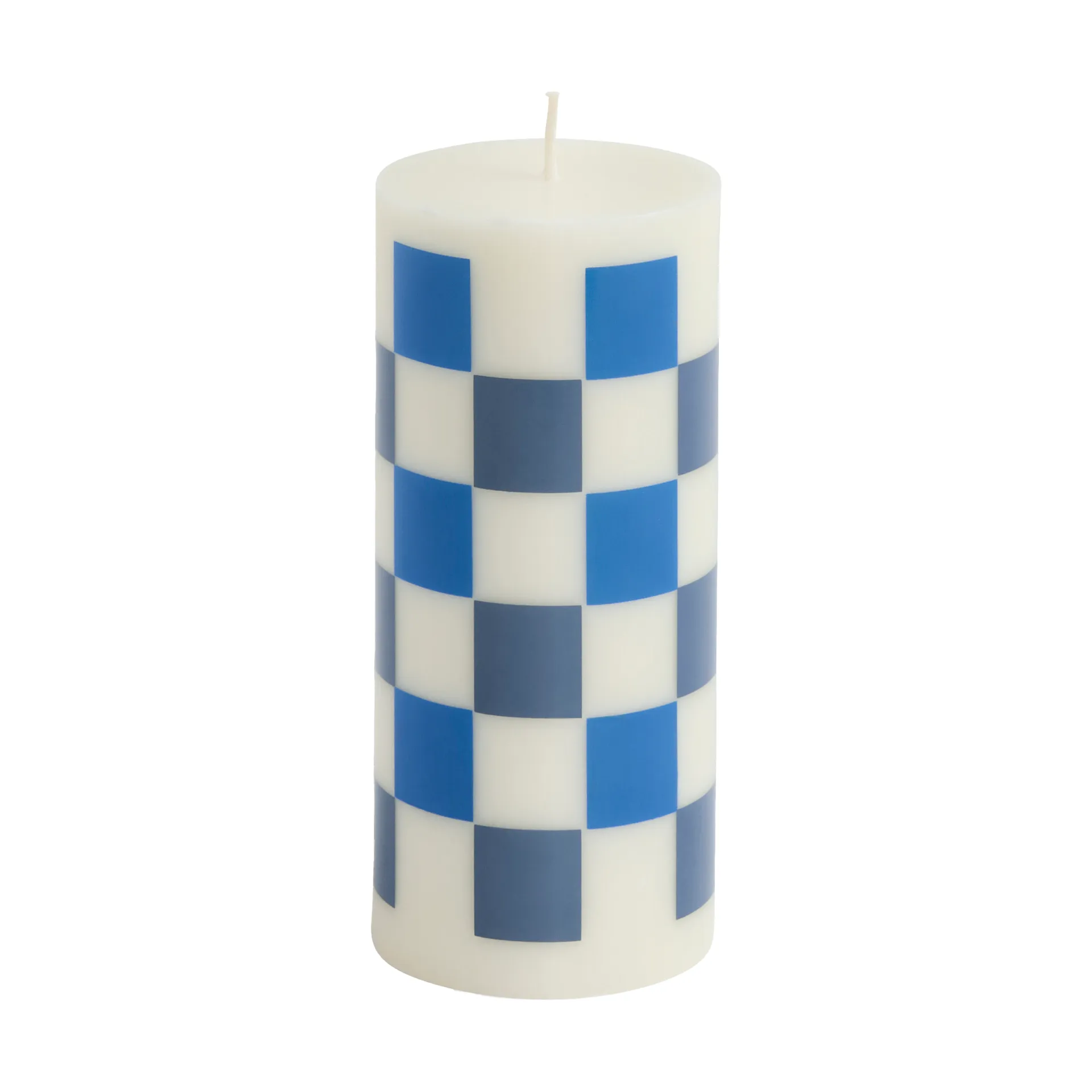 Vela gruesa Column Candle small 15 cm, Off white-blues HAY