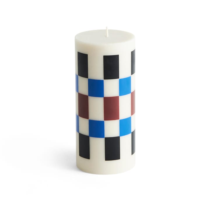 Vela gruesa Column Candle small 15 cm - Off white-brown-black-blue - HAY
