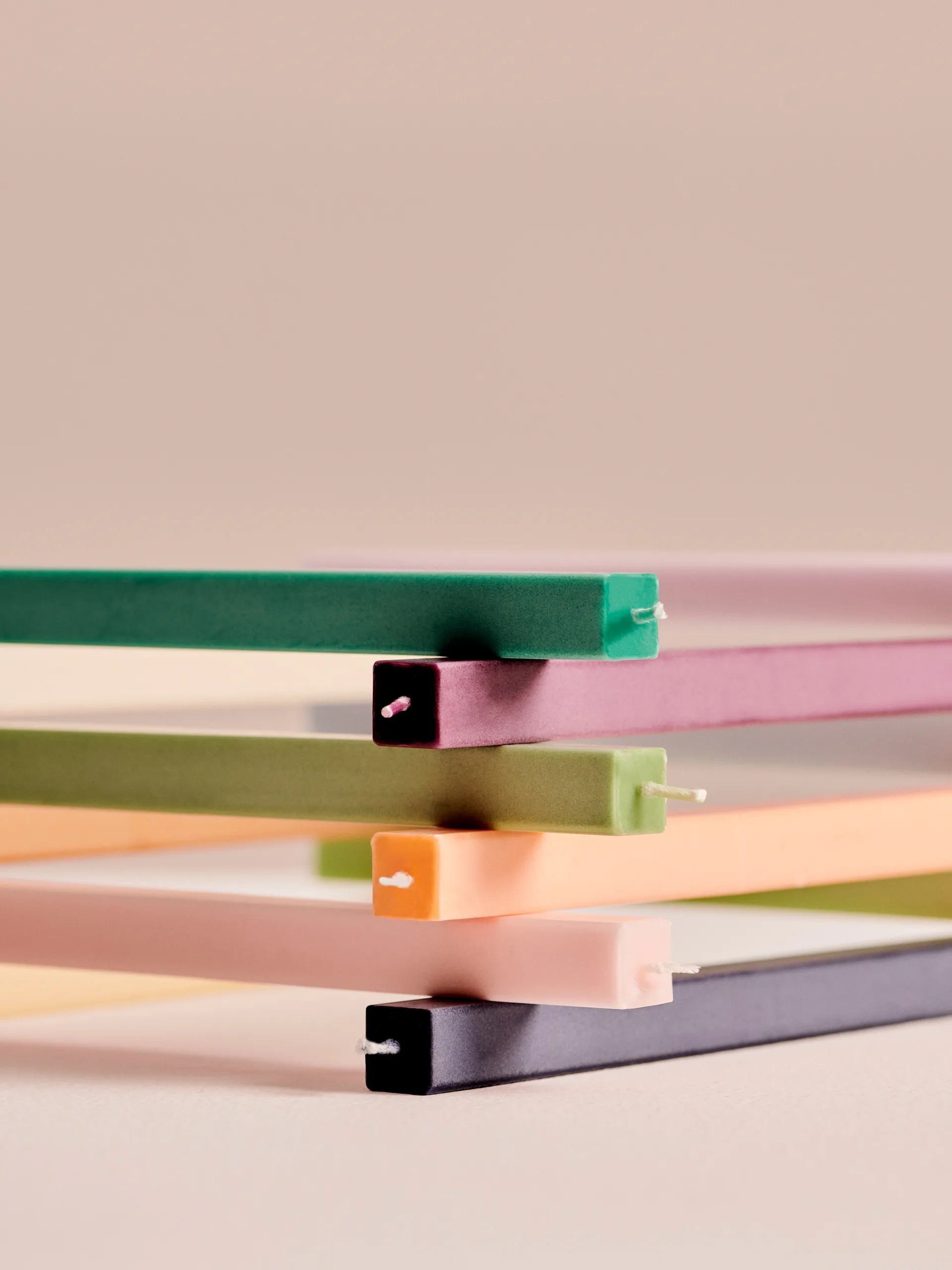 Vela Square Candl mix 4-pack, Pastel HAY