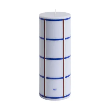 Vela taco Column Candle medium 20 cm - Light blue, blue, bordeaux and silver - HAY