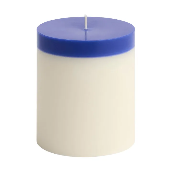 Vela taco Silo Candle - Ivory-royal blue, Ø9,5x11 cm - HAY
