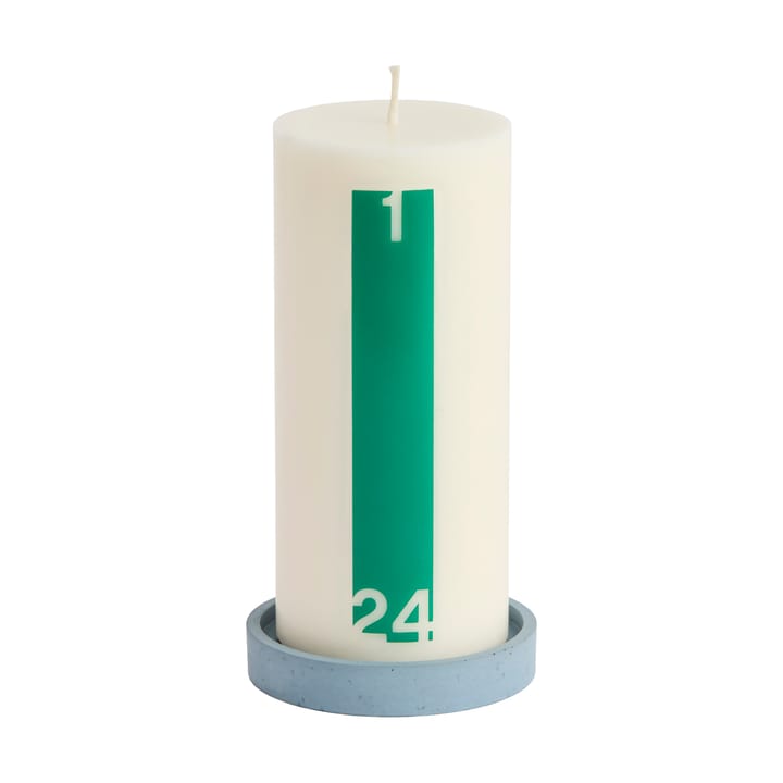 Vela y portavelas Calendar 6,8 cm, Bold Off white-green HAY