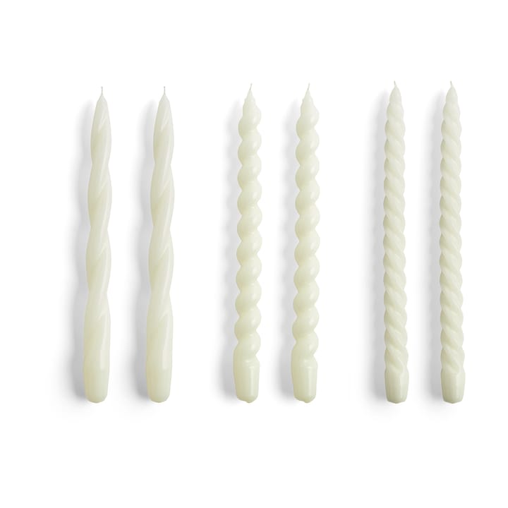 Velas Candle Long Twist/Spiral 6 unidades - Off-white - HAY