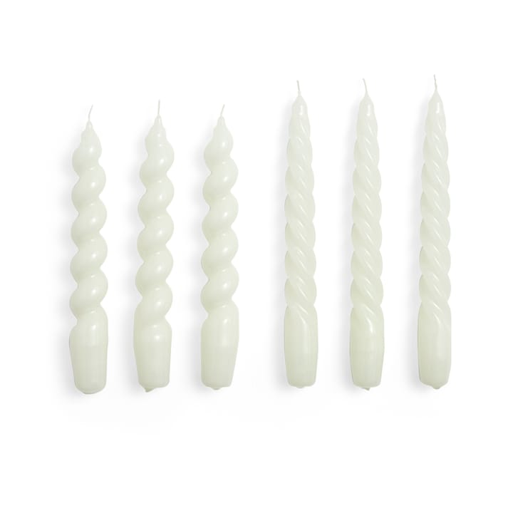 Velas Candle Small Twist/Spiral 6 unidades, Off-white HAY