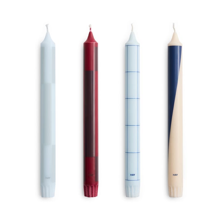 Velas Pattern 4-pack - Blues-bordeaux - HAY