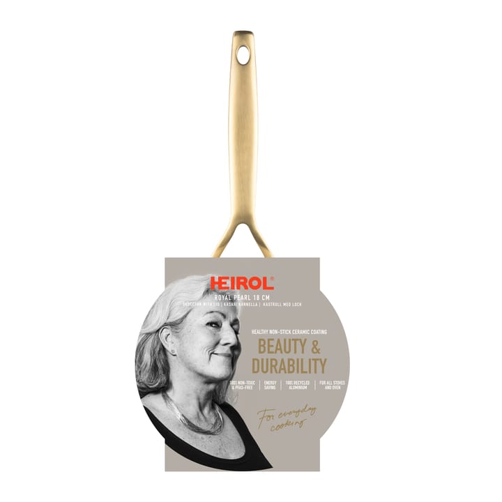 Cacerola con tapa Heirol Royal Pearl Ø18 cm, Blanco-oro Heirol