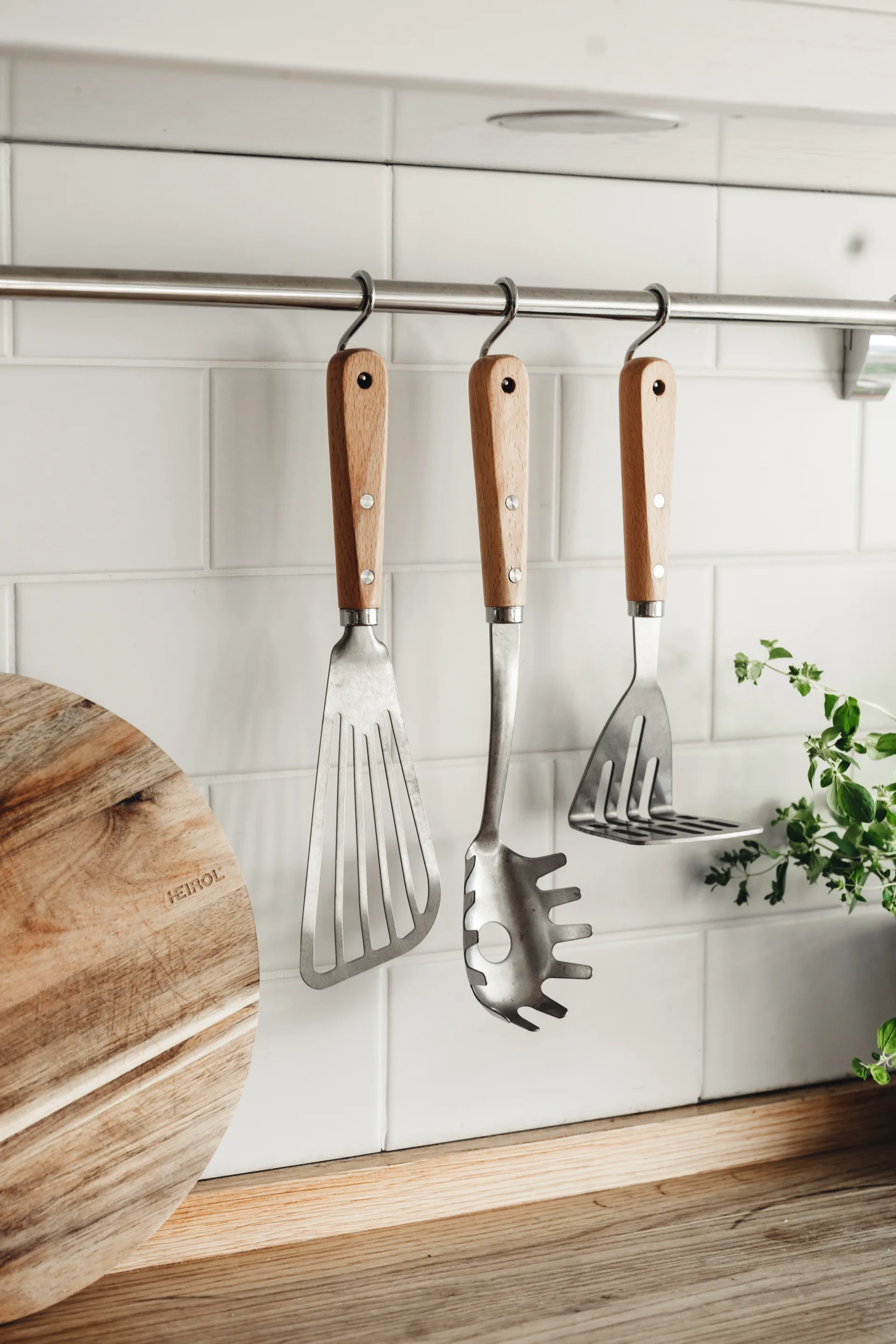 Cuchara para spaguetti Heirol inoxidable 34 cm, haya Heirol