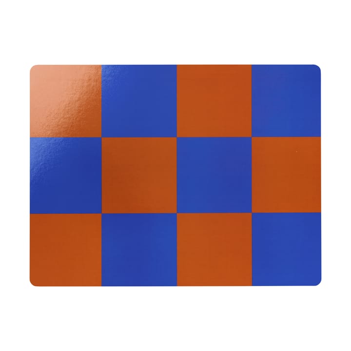 2 Manteles individuales Check 30x40 cm - Terracotta-cobalt - Hem