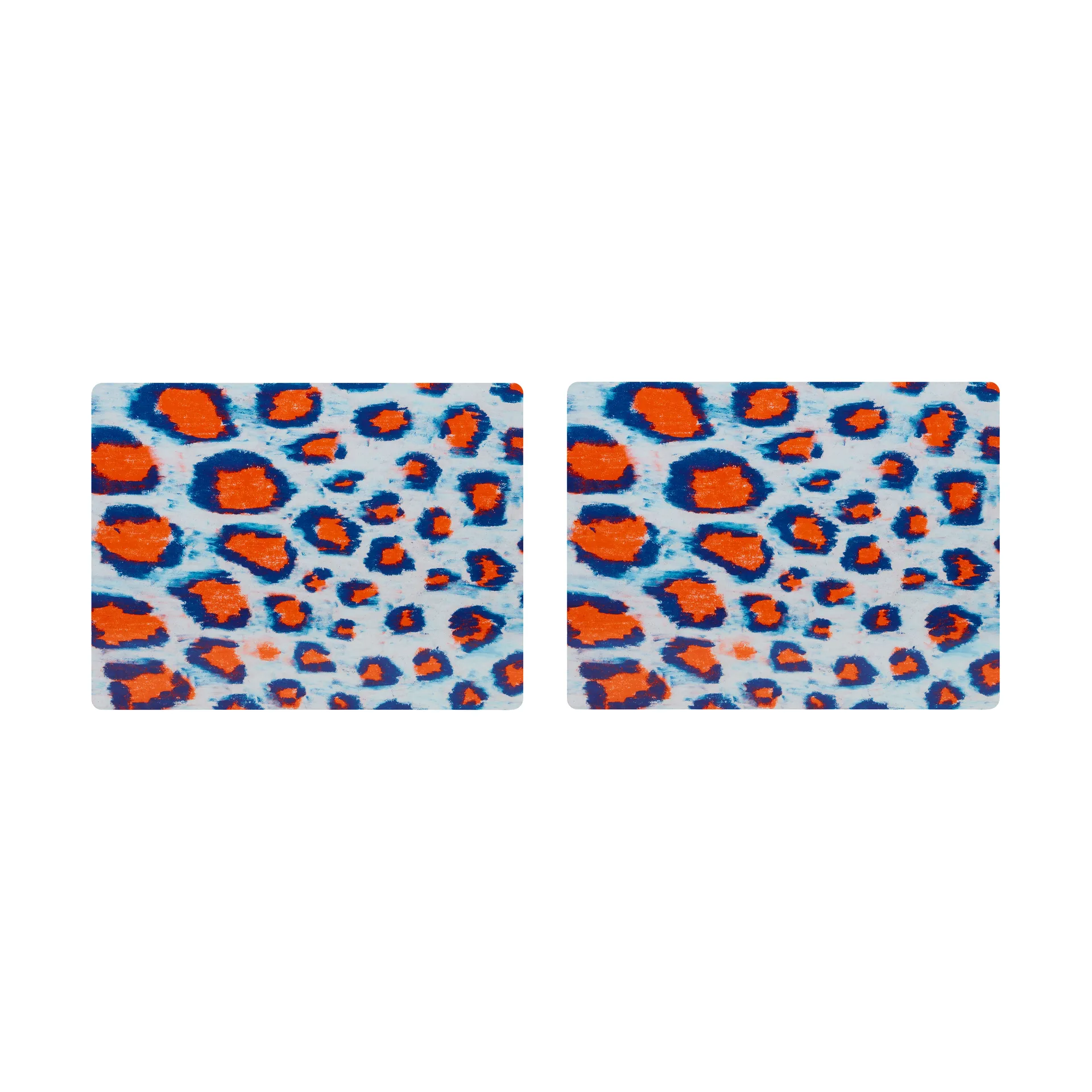 2 Manteles individuales Monster 30x40 cm, Coral-white-ultramarine blue Hem