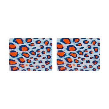 2 Manteles individuales Monster 30x40 cm - Coral-white-ultramarine blue - Hem