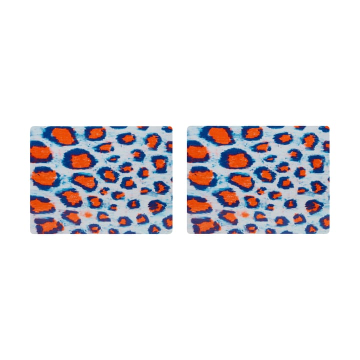 2 Manteles individuales Monster 30x40 cm - Coral-white-ultramarine blue - Hem