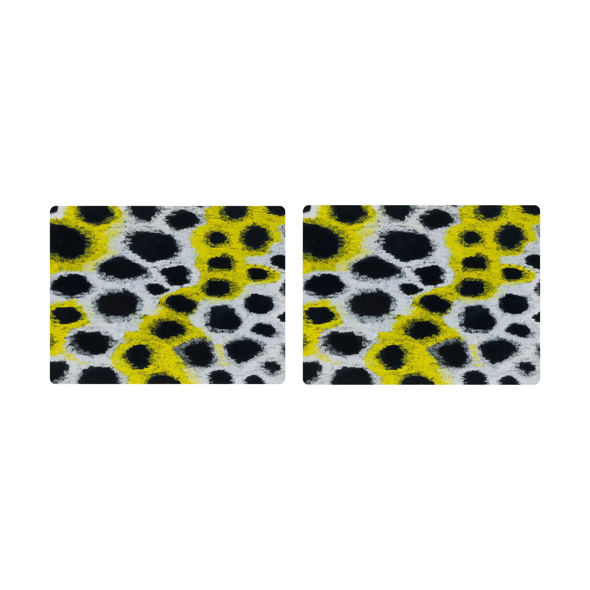 2 Manteles individuales Monster 30x40 cm, White-yellow-black Hem