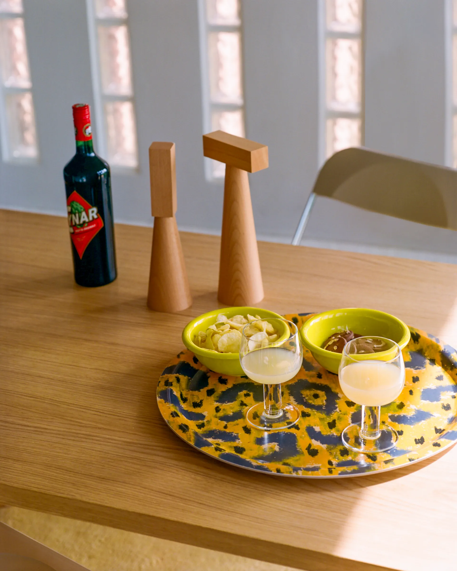 Bandeja Monster Medium Ø49 cm, Ochre yellow-grey-black Hem