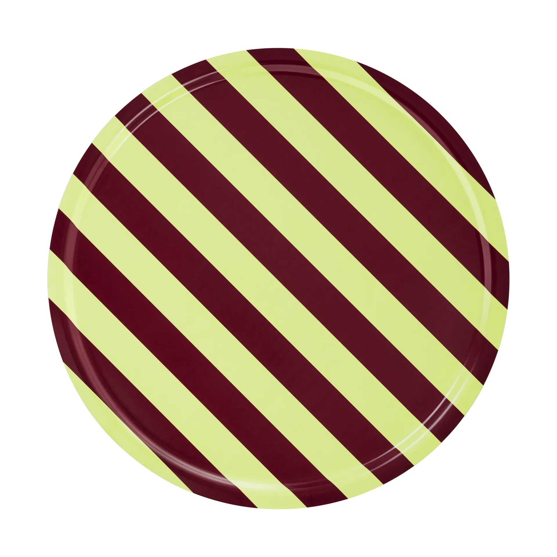 Bandeja Stripe Large Ø65 cm, Butter-burgundy Hem