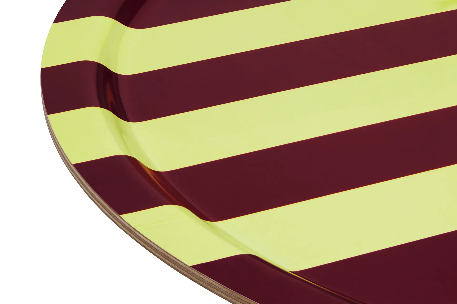 Bandeja Stripe Large Ø65 cm, Butter-burgundy Hem
