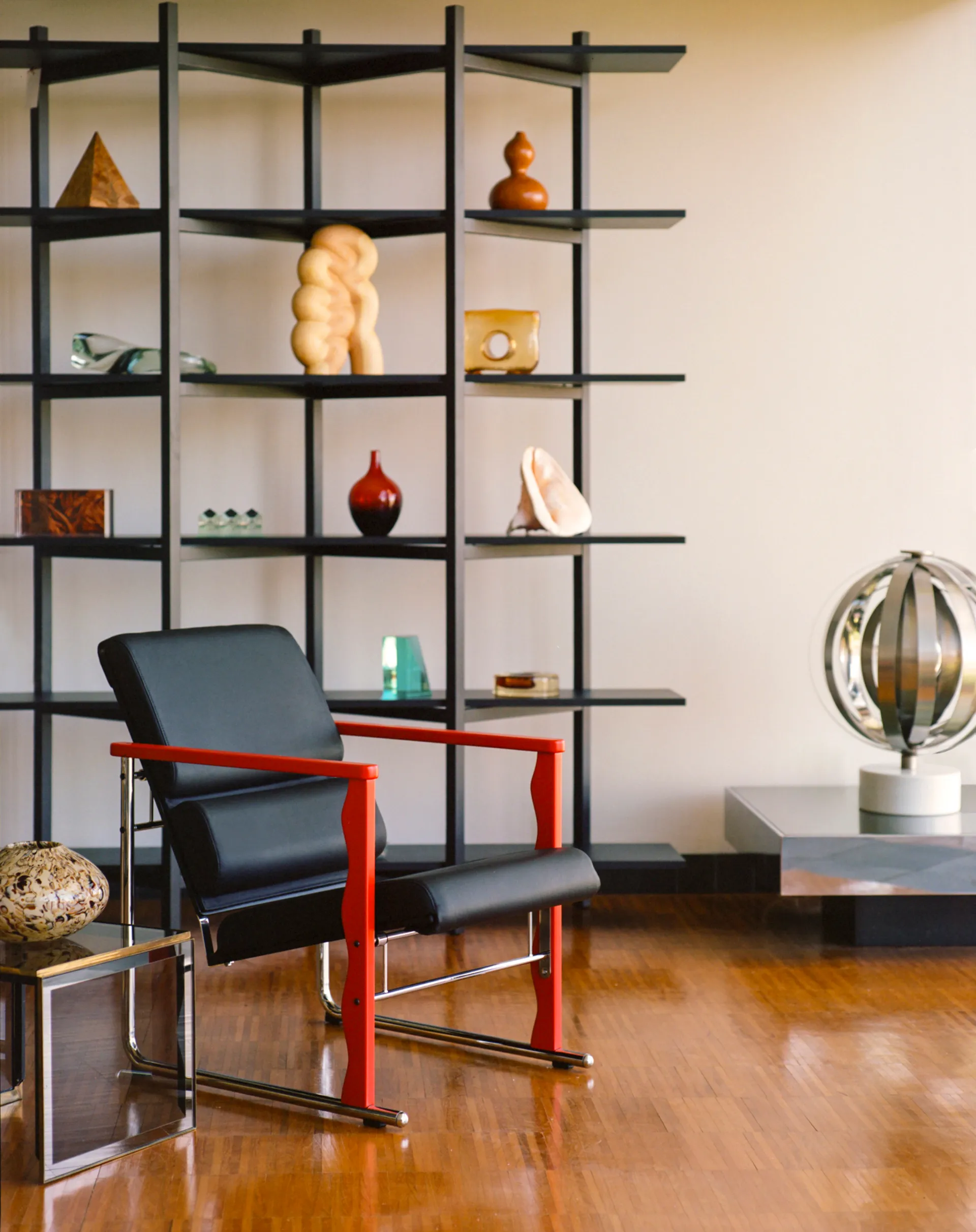 Butaca Lounge Experiment 501, Green-black leather Hem