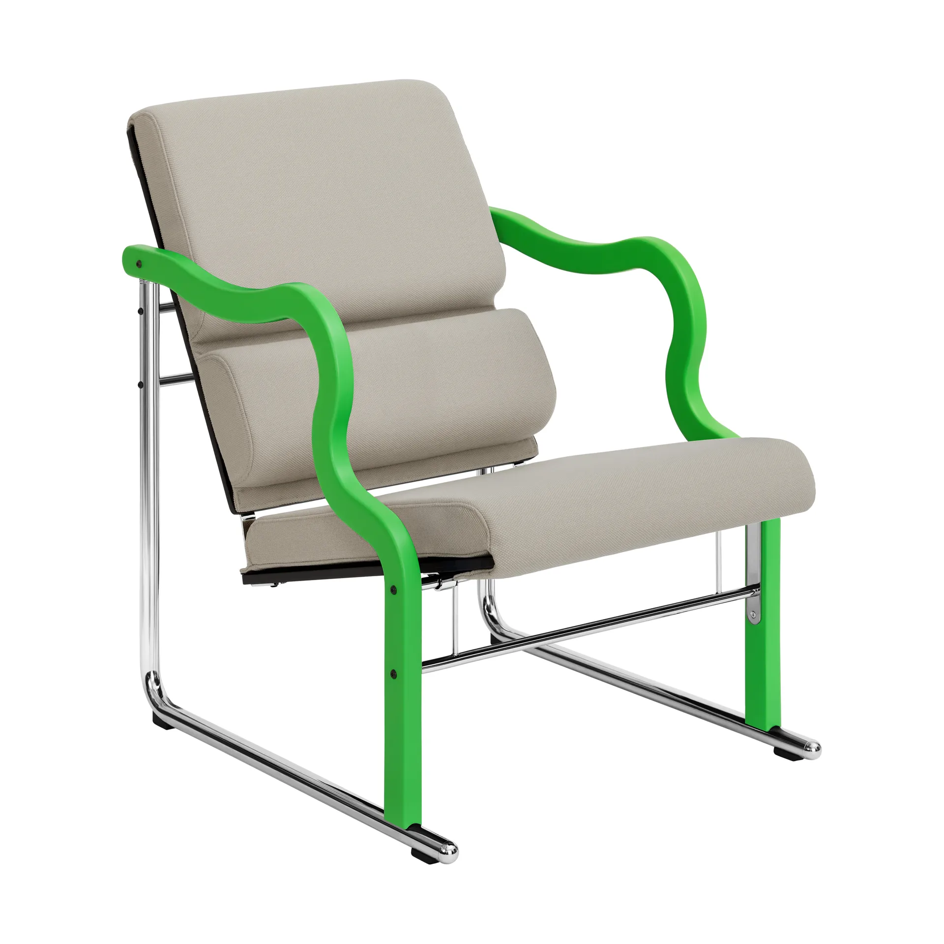 Butaca Lounge Experiment 501, Green-light beige Hem